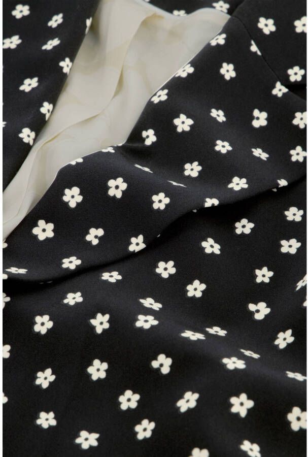 Fabienne Chapot gebloemde rechtvallende blazer Paul van gerecycled polyester zwart wit