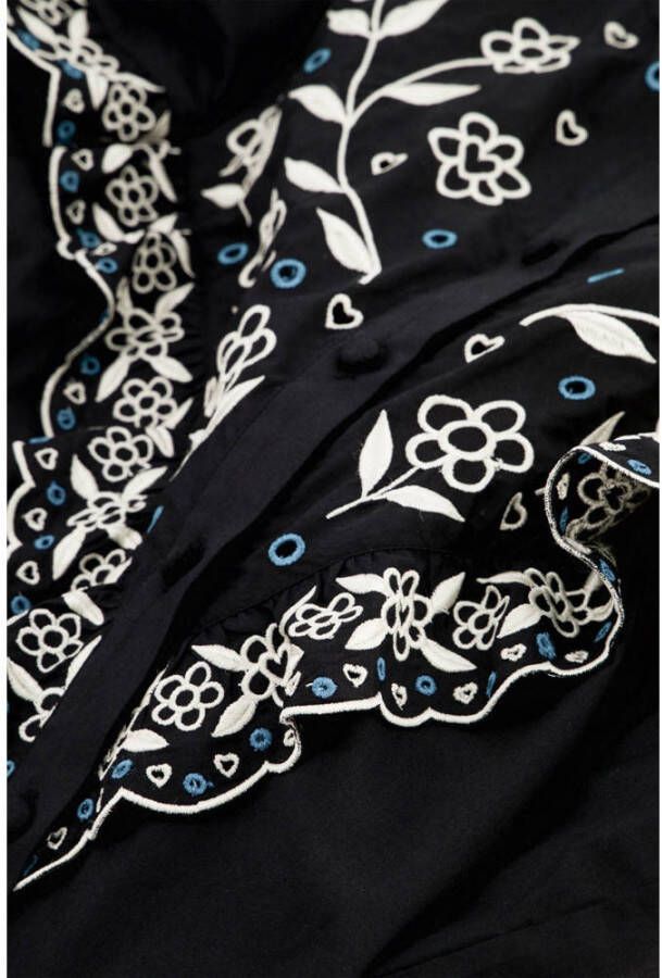 Fabienne Chapot blouse Daila met borduursels zwart