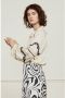 Fabienne Chapot blouse Dune met all over print en ruches ecru zwart - Thumbnail 8