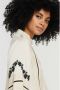 Fabienne Chapot blouse Dune met all over print en ruches ecru zwart - Thumbnail 9