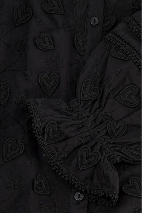 Fabienne Chapot blouse Joan met hartjes en borduursels zwart