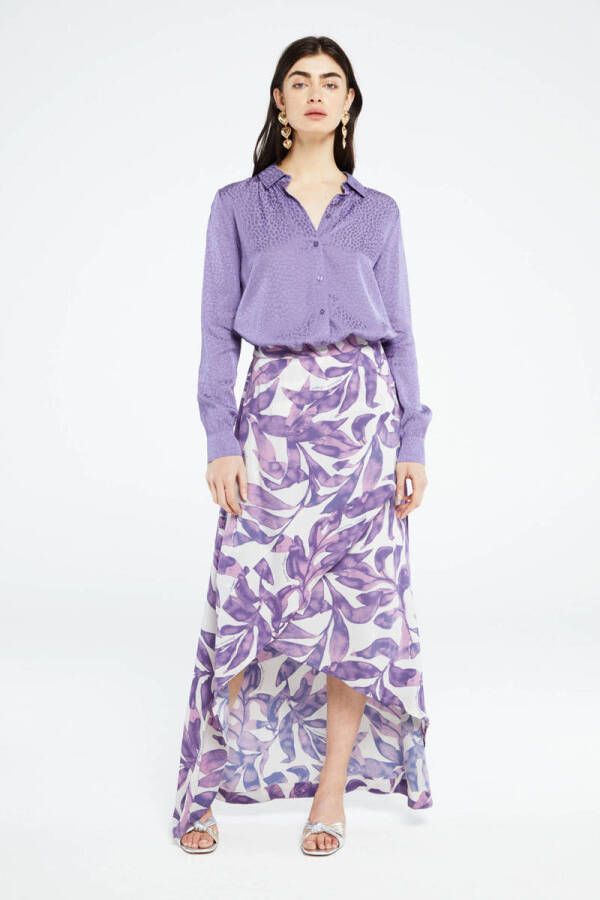 Fabienne Chapot blouse met panterprint lila