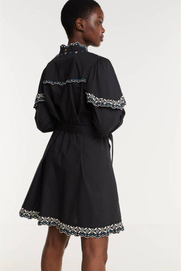 Fabienne Chapot blousejurk Daila met borduursels zwart