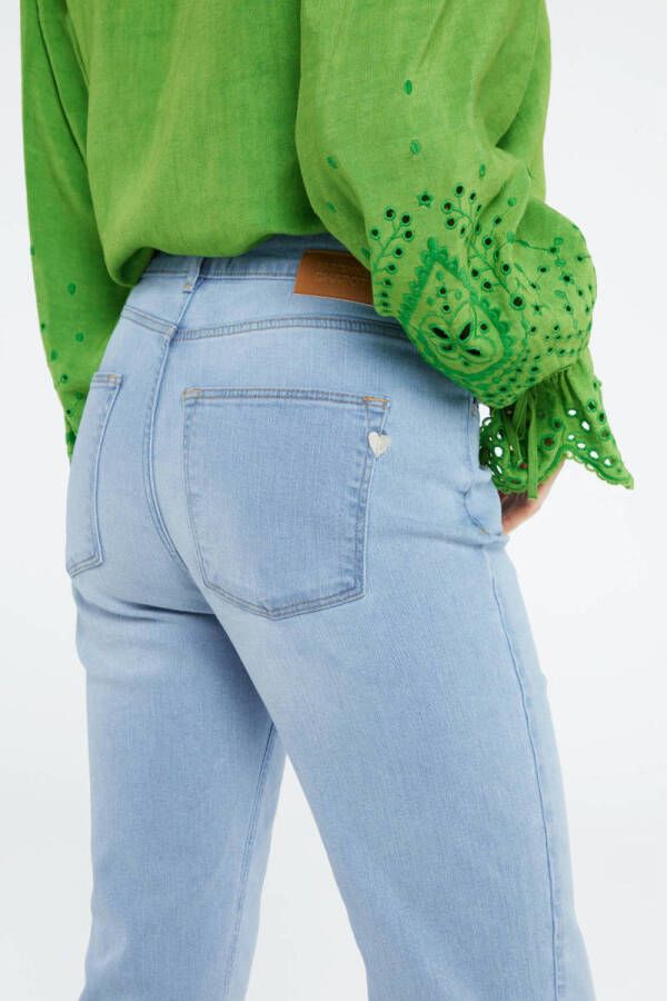 Fabienne Chapot cropped high waist flared jeans Lizzy lichtblauw