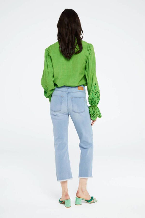 Fabienne Chapot cropped high waist flared jeans Lizzy lichtblauw