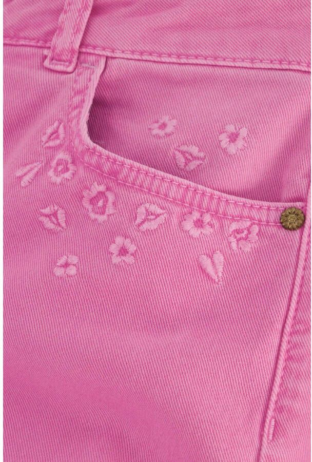 Fabienne Chapot high waist flared jeans met borduursels roze