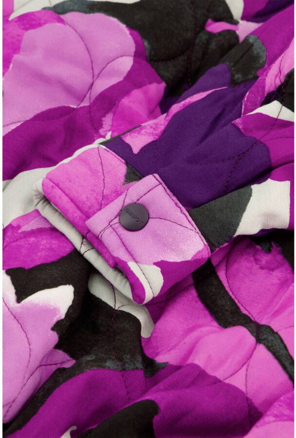 Fabienne Chapot quilted jasje Quincy met all over print paars zwart