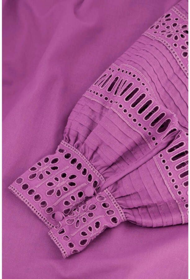 Fabienne Chapot semi-transparante blouse Vreni met open detail paars