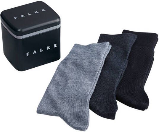 FALKE giftbox Happy sokken set van 3 grijs zwart