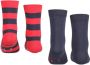 Falke Happy Stripe sokken set van 2 rood donkerblauw (set van 2) Katoen 23-26 - Thumbnail 3