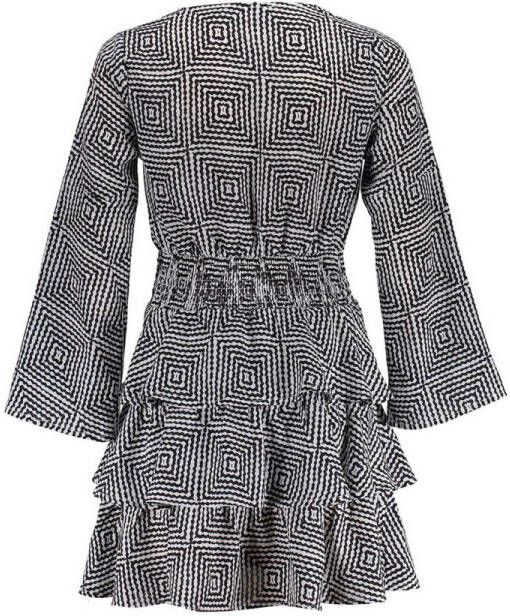 Frankie&Liberty jurk Helen met all over print zwart wit