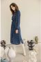 Fransa jurk FRSILJA met stippen en ceintuur donkerblauw wit - Thumbnail 4