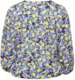 Fransa Plus Size Selection gebloemde blousetop FPMERLA groen blauw paars - Thumbnail 3
