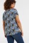 Fransa Plus Size Selection top met all over print blauw - Thumbnail 4
