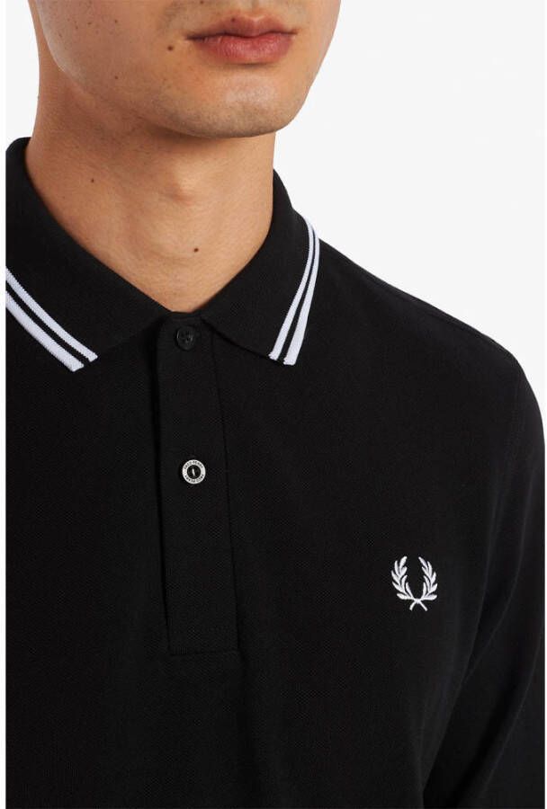 Fred Perry regular fit polo met contrastbies black