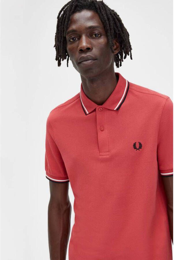 Fred Perry regular fit polo met logo rood