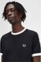 Fred Perry regular fit T-shirt TAPED RINGER T-SHIRT met logo black - Thumbnail 4
