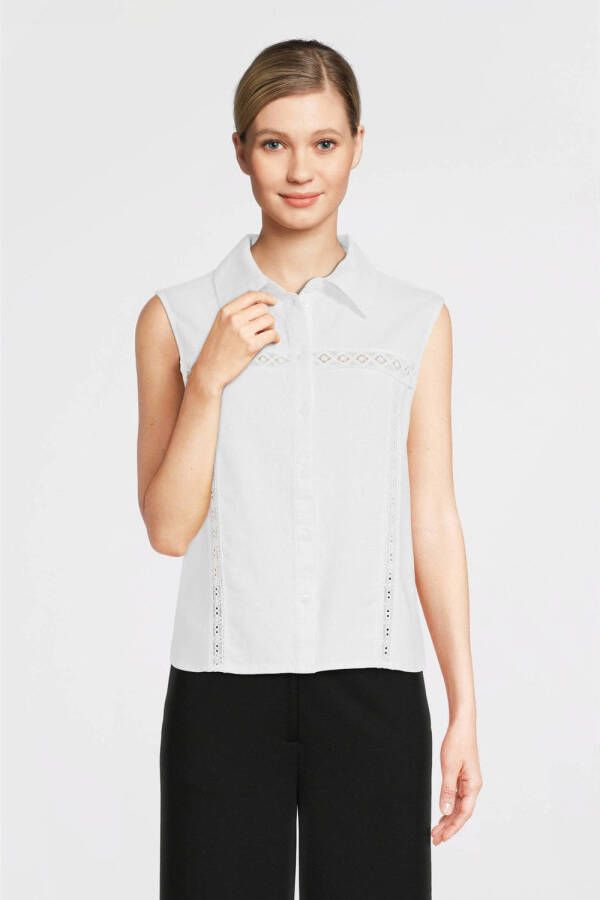 FREEQUENT blouse FQLAVA met linnen wit