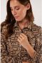 G-maxx blouse Gwynne van travelstof met all over print bruin zwart - Thumbnail 3