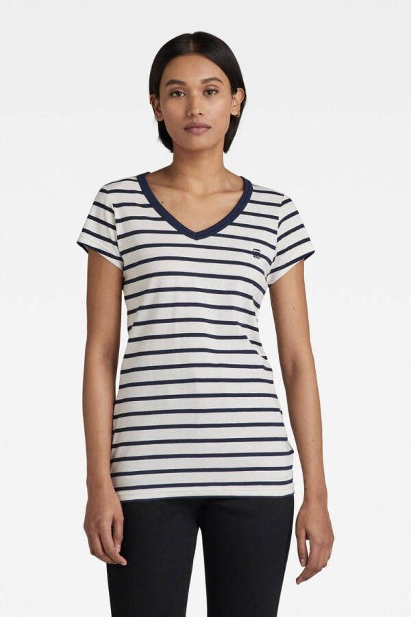 G-Star RAW Shirt met V-hals Eyben Slim Top met kleine -logoprint op borsthoogte