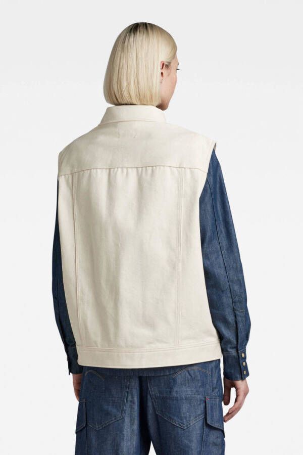 G-Star RAW gilet Oversized Denim Vest Wmn EV beige khaki