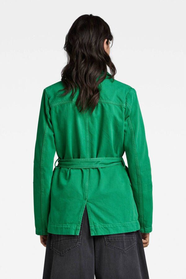 G-Star RAW spijkerjasje 70s Field Denim Jacket Wmn met ceintuur groen