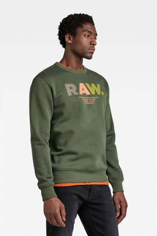 G-Star RAW sweater met printopdruk green