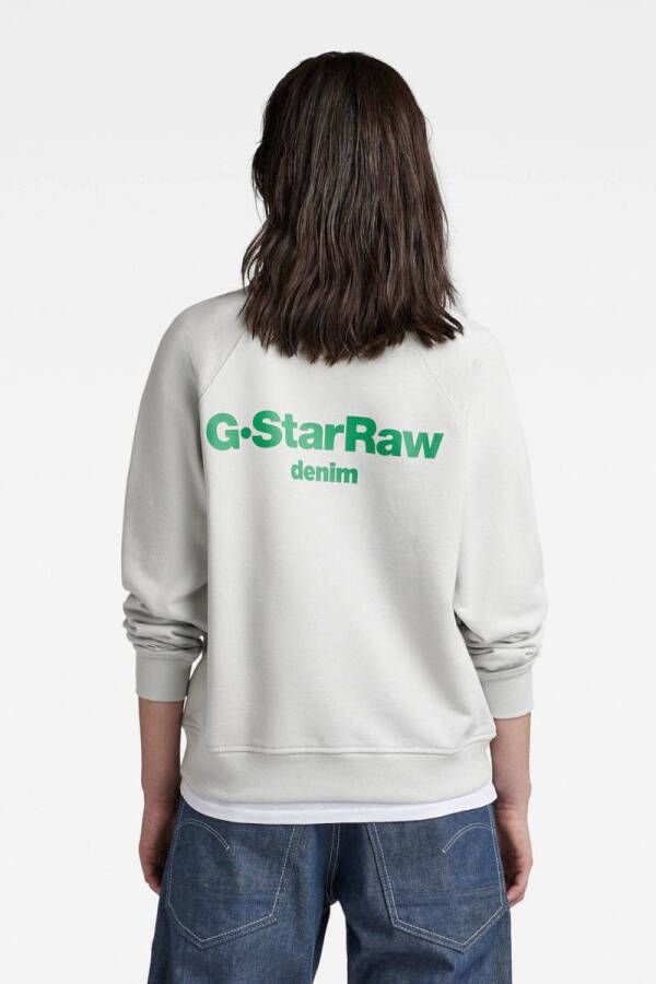 G-Star RAW sweater Staff gr r sw wmn met tekst grijs