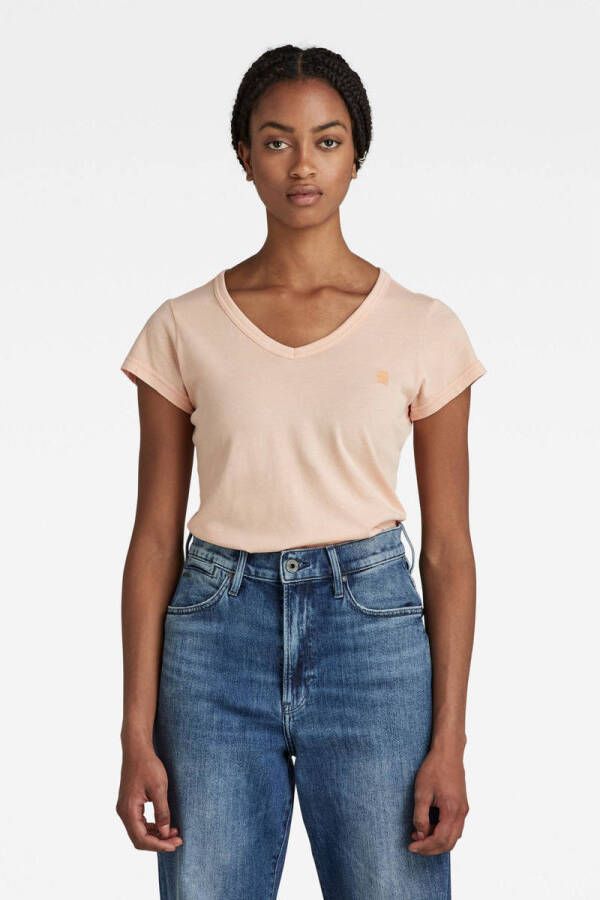 G-Star RAW T-shirt Eyben van biologisch katoen lichtroze