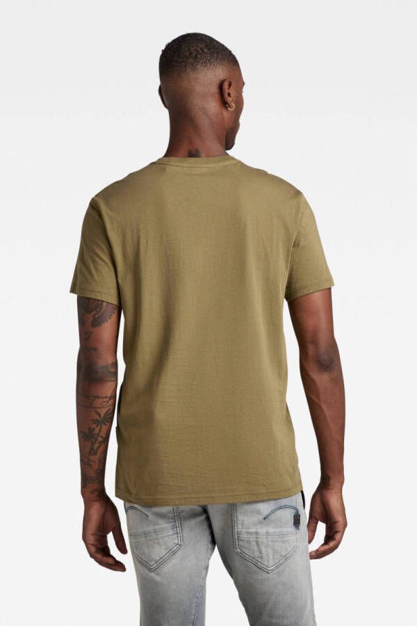 G-Star RAW T-shirt van biologisch katoen smoke olive