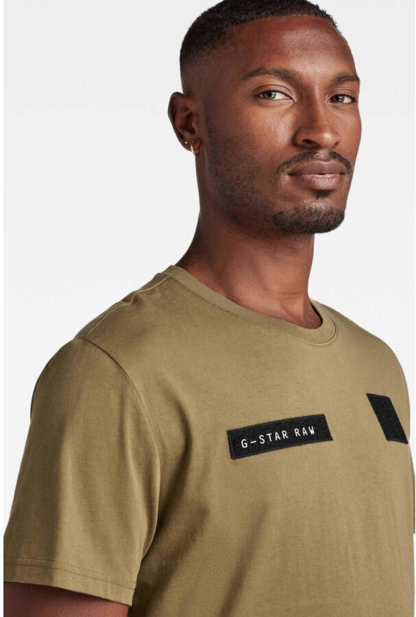 G-Star RAW T-shirt van biologisch katoen smoke olive