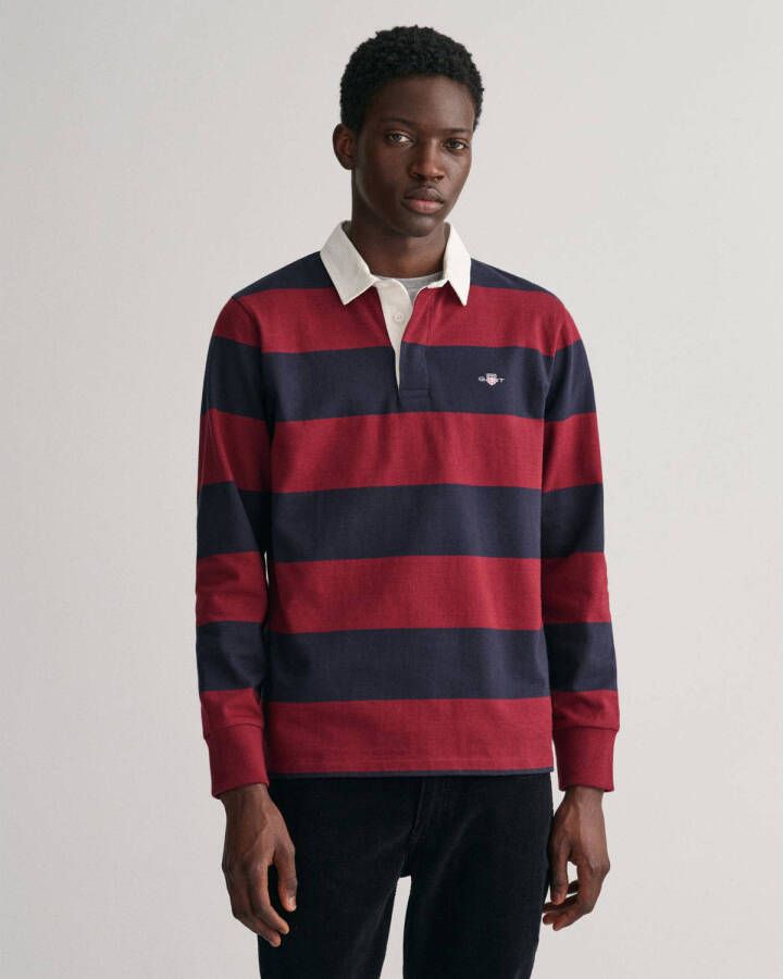 GANT gestreepte regular fit polo plumped red
