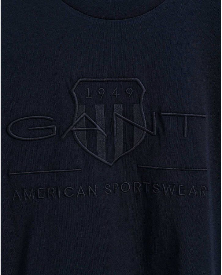 GANT regular fit T-shirt Tonal Archive Shield met logo evening blue