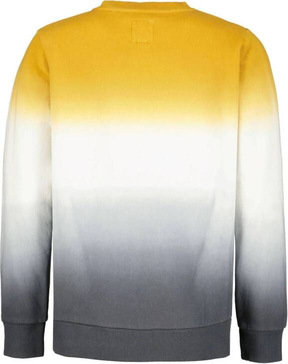Garcia dip-dye sweater geel wit grijs