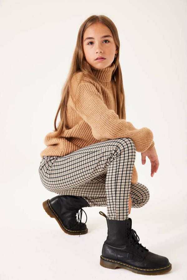 Garcia geruite skinny broek beige zwart