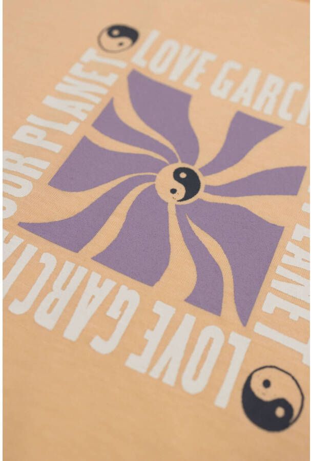 Garcia T-shirt met printopdruk zalmroze