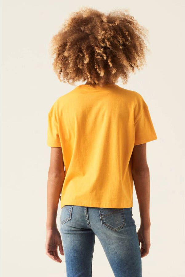 Garcia T-shirt van biologisch katoen warm geel