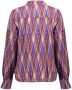 Geisha blouse met all over print paars roze camel - Thumbnail 2