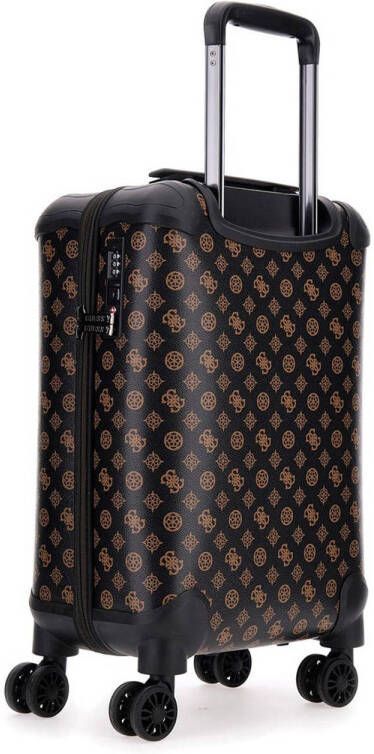 GUESS trolley Wilder 46 cm. met logoprint donkerbruin