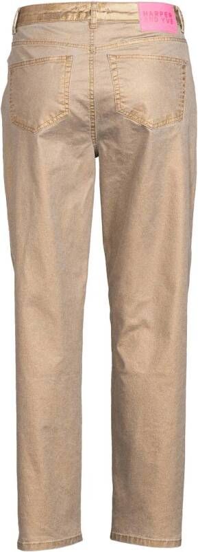 HARPER & YVE metallic coated high waist straight jeans Yael goud