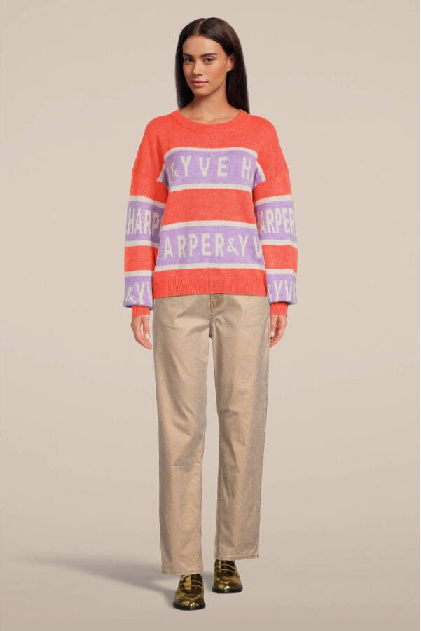 HARPER & YVE trui Harper met logo oranje