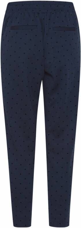 ICHI cropped slim fit pantalon IHKATE met stippen donkerblauw - Foto 2