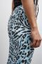 ICHI cropped straight fit pantalon IHKATE met dierenprint blauw zwart - Thumbnail 4