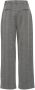 ICHI high waist wide leg pantalon IHKATE STRUCTURE met visgraat grijs - Thumbnail 2
