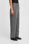 ICHI high waist wide leg pantalon IHKATE STRUCTURE met visgraat grijs - Thumbnail 3