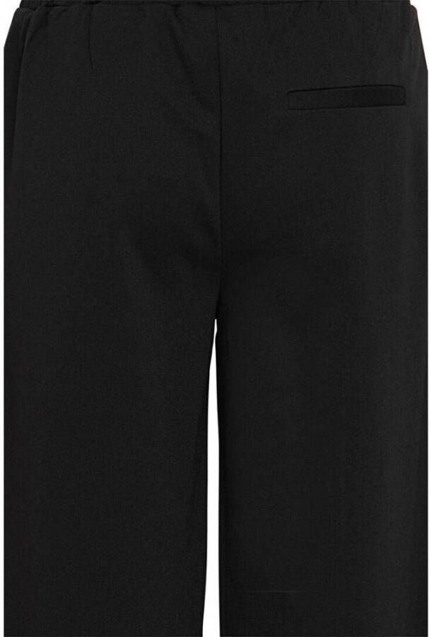 ICHI high waist wide leg pantalon IHKATE SUS LONG WIDE van gerecycled polyester zwart