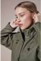 Ichi Stijlvolle Jas met Verstelbare Capuchon Green Dames - Thumbnail 2