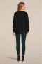 ICHI slim fit pantalon IHKATE met all over print zwart groen - Thumbnail 4