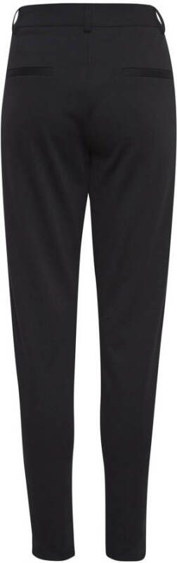 ICHI slim fit pantalon IHKATE van gerecycled polyester zwart