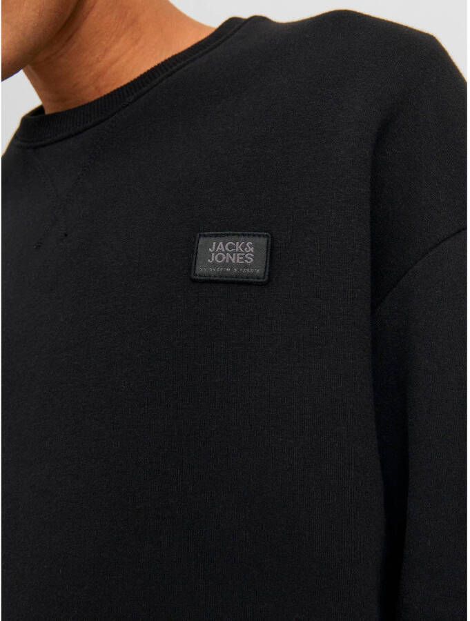 JACK & JONES CORE sweater JCOCLASSIC met logo zwart